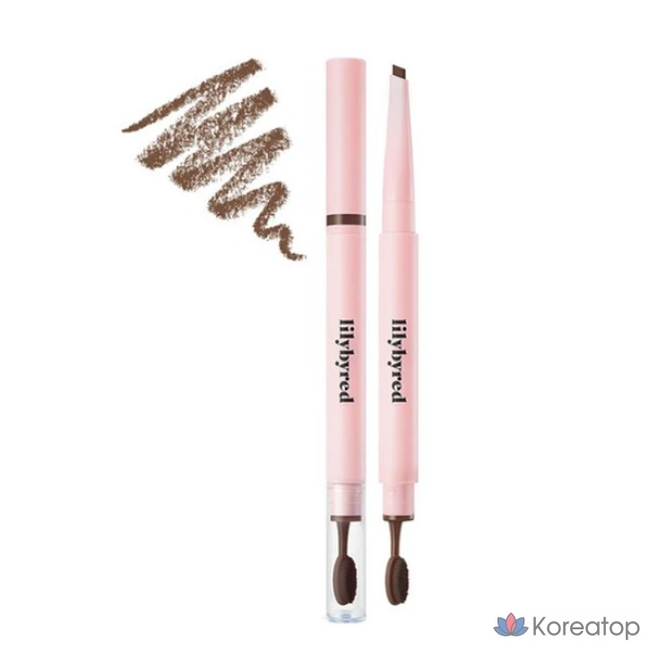 Автоматический карандаш для бровей Lilybyred Hard Flat, 0,17 г, 04 BROWN, темно-коричневый, 1 шт.