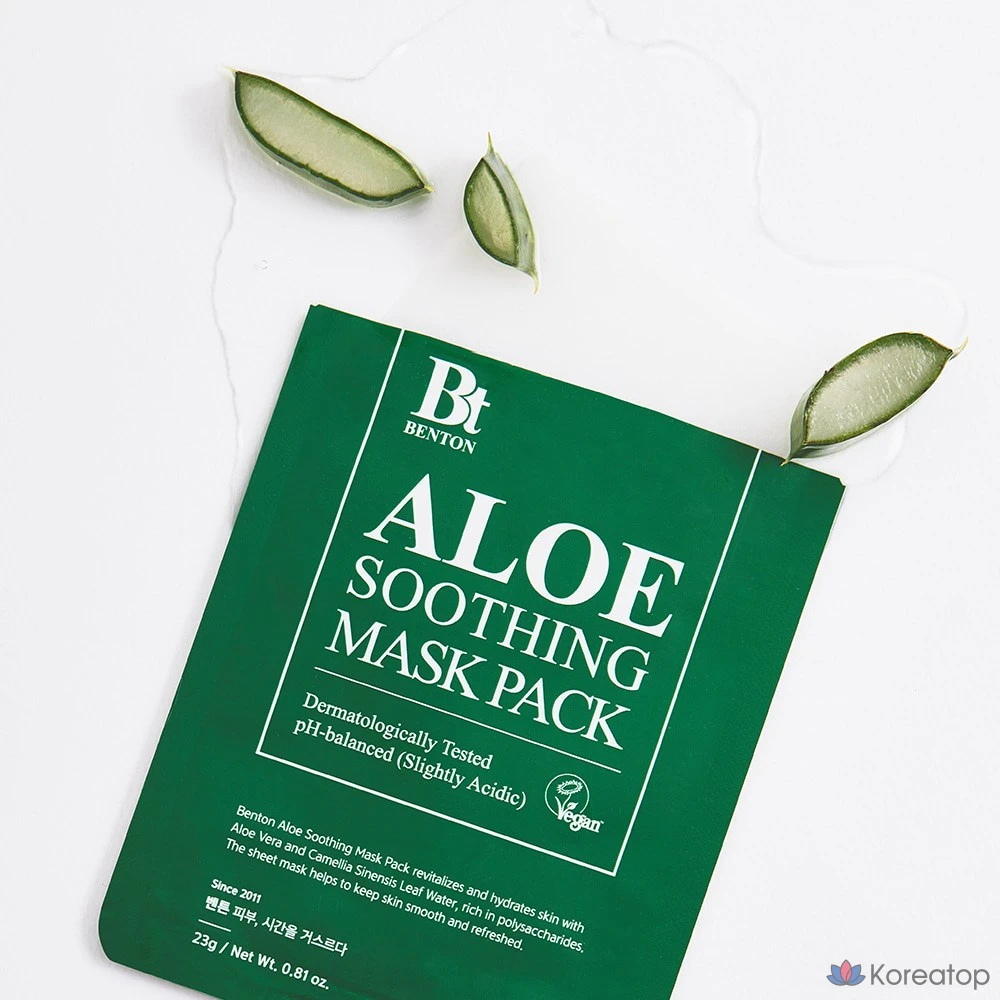 Успокаивающая маска для лица Benton с алоэ вера, 23 г, 1 упаковка.