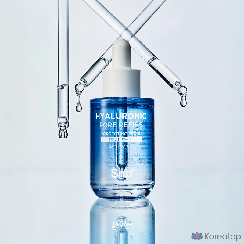 Сыворотка для сужения пор SNP Hyaluronic Spicule Pore Refining Correcting Serum Real Shot, 30 мл, 1 шт.