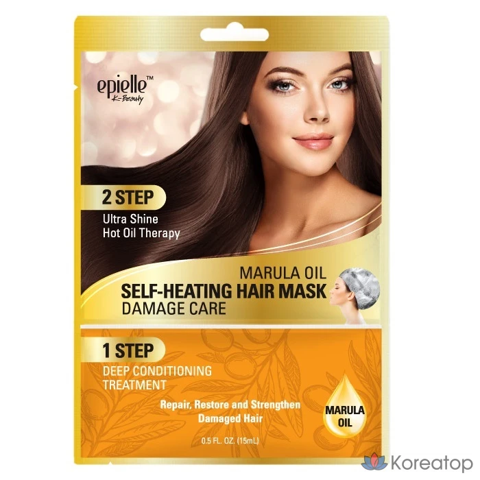Паровая самонагревающаяся двухступенчатая маска для волос Epielle для ухода за поврежденными волосами, 5 штук, 15 мл, фото 5