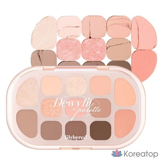 Палетка теней Lilybyred Dewyfit, оттенок 03 OATMEAL, 1 шт.