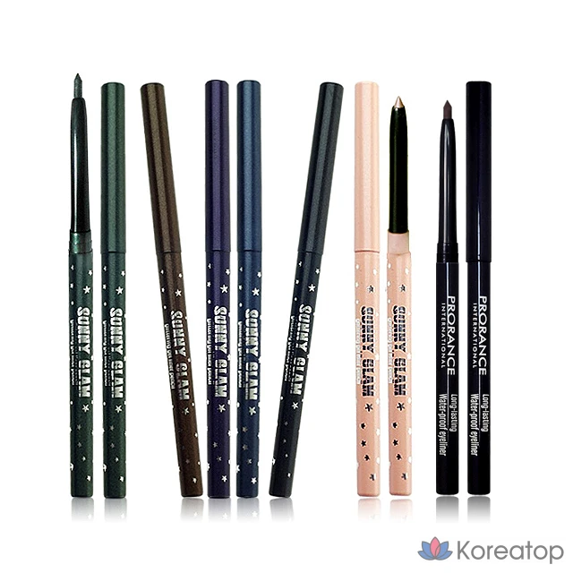 Гелевый карандаш для глаз Prorance Sunny Glam с блестками, 0,3 г, 1 шт., 3 шт., коричневый.