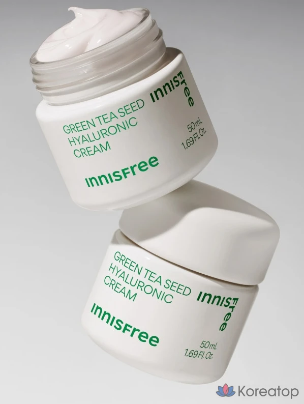 Увлажняющий крем Innisfree с экстрактом зеленого чая и гиалуроновой кислотой, 50 мл, 1 шт.