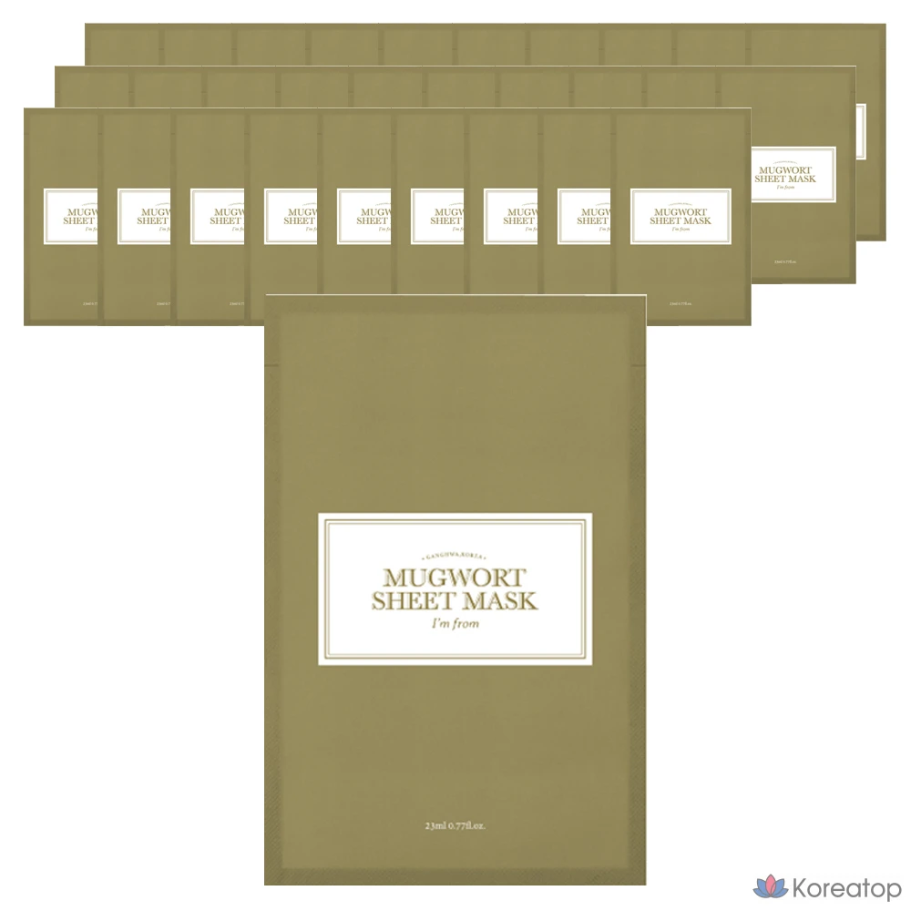 Тканевая маска для лица I'm From Mugwort, 23 мл, 1 упаковка, 40 штук.
