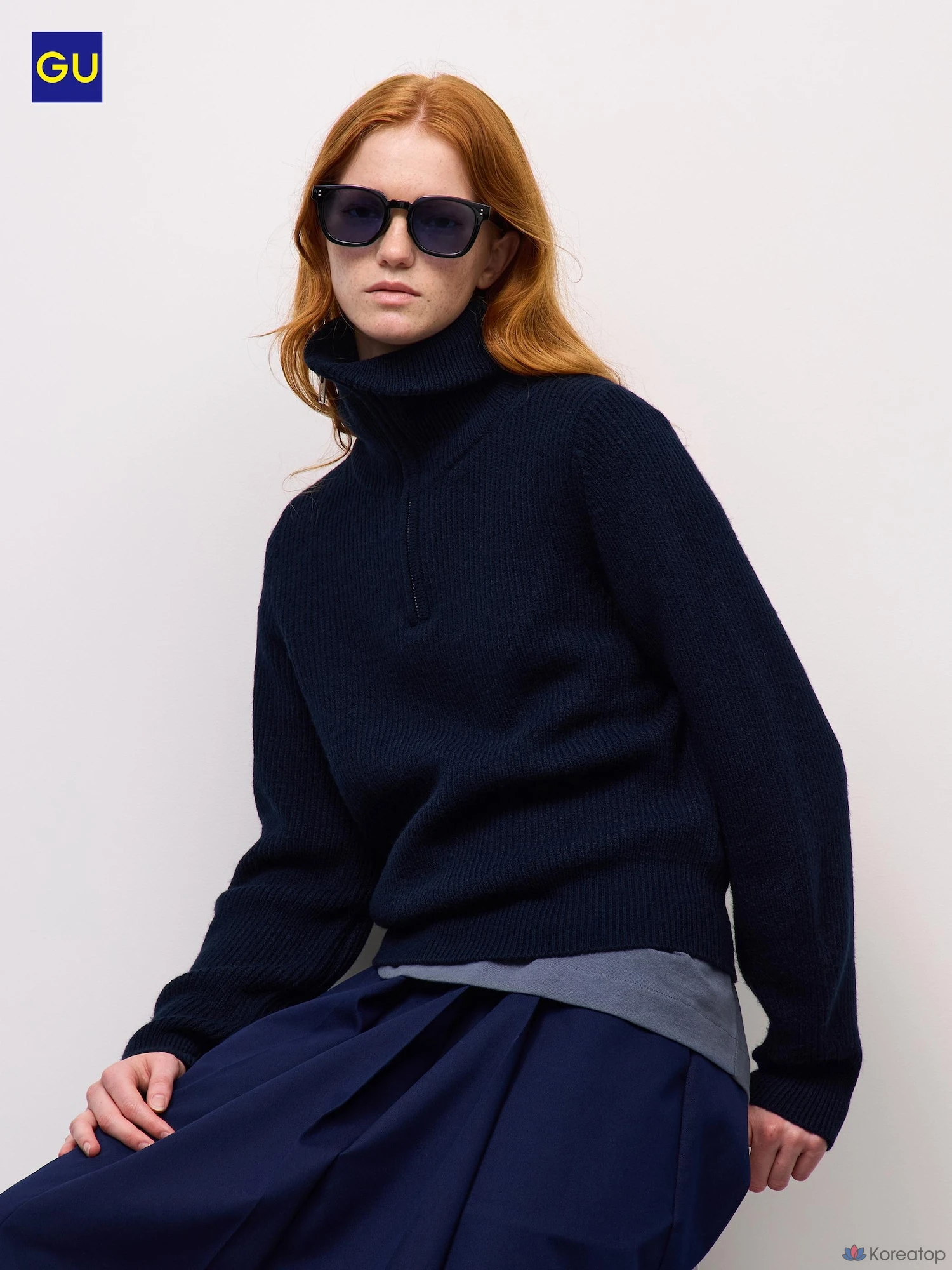Свитер Uniqlo Rib Stitch Half Zip Sweater