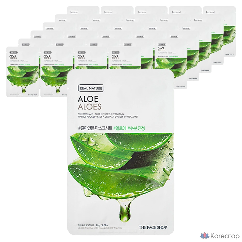 Тканевая маска для лица The Face Shop Refined Aloe Mask Sheet, 1 упаковка, 50 листов