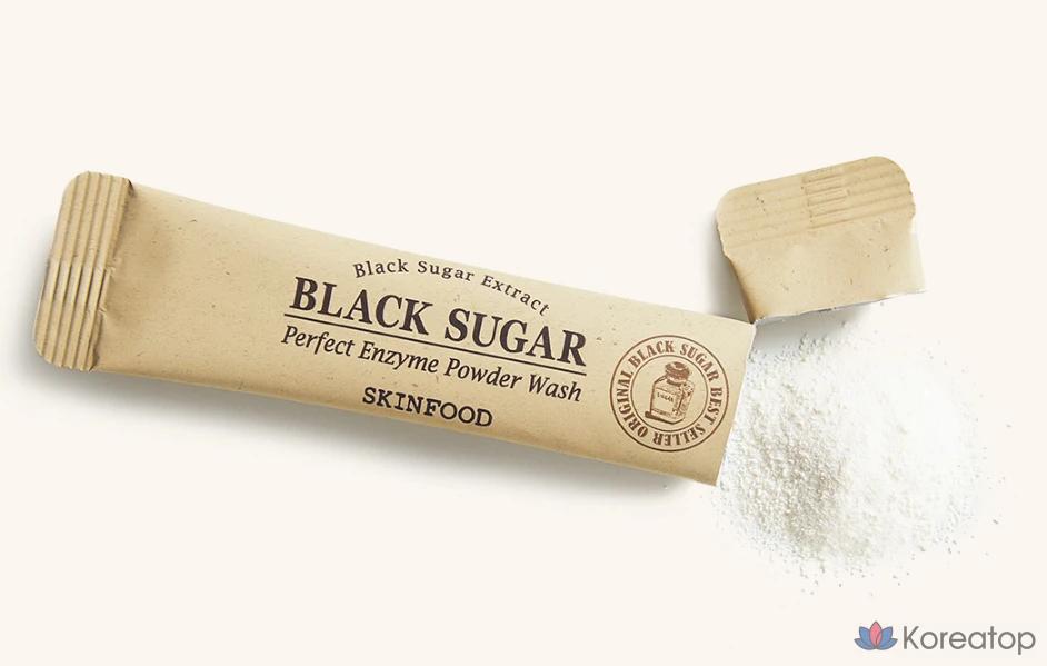 Skinfood Black Sugar Perfect Enzyme Powder Wash, 30 пенсов, 36 г, 1 шт.