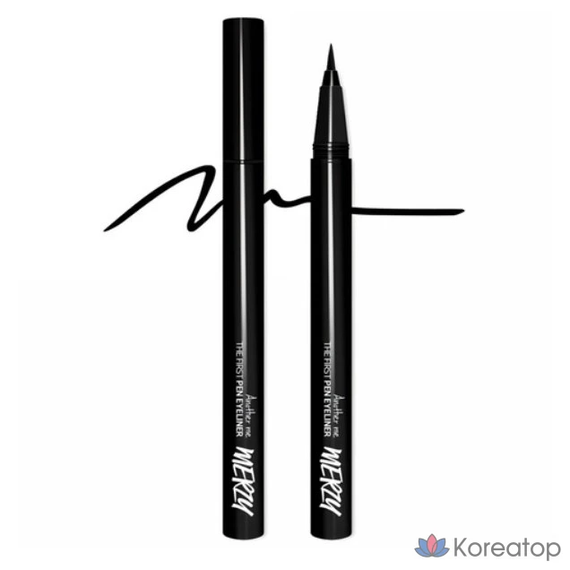 Подводка для глаз MERZY the First Pen Eyeliner, 0,5 г, черный цвет, 1 шт.