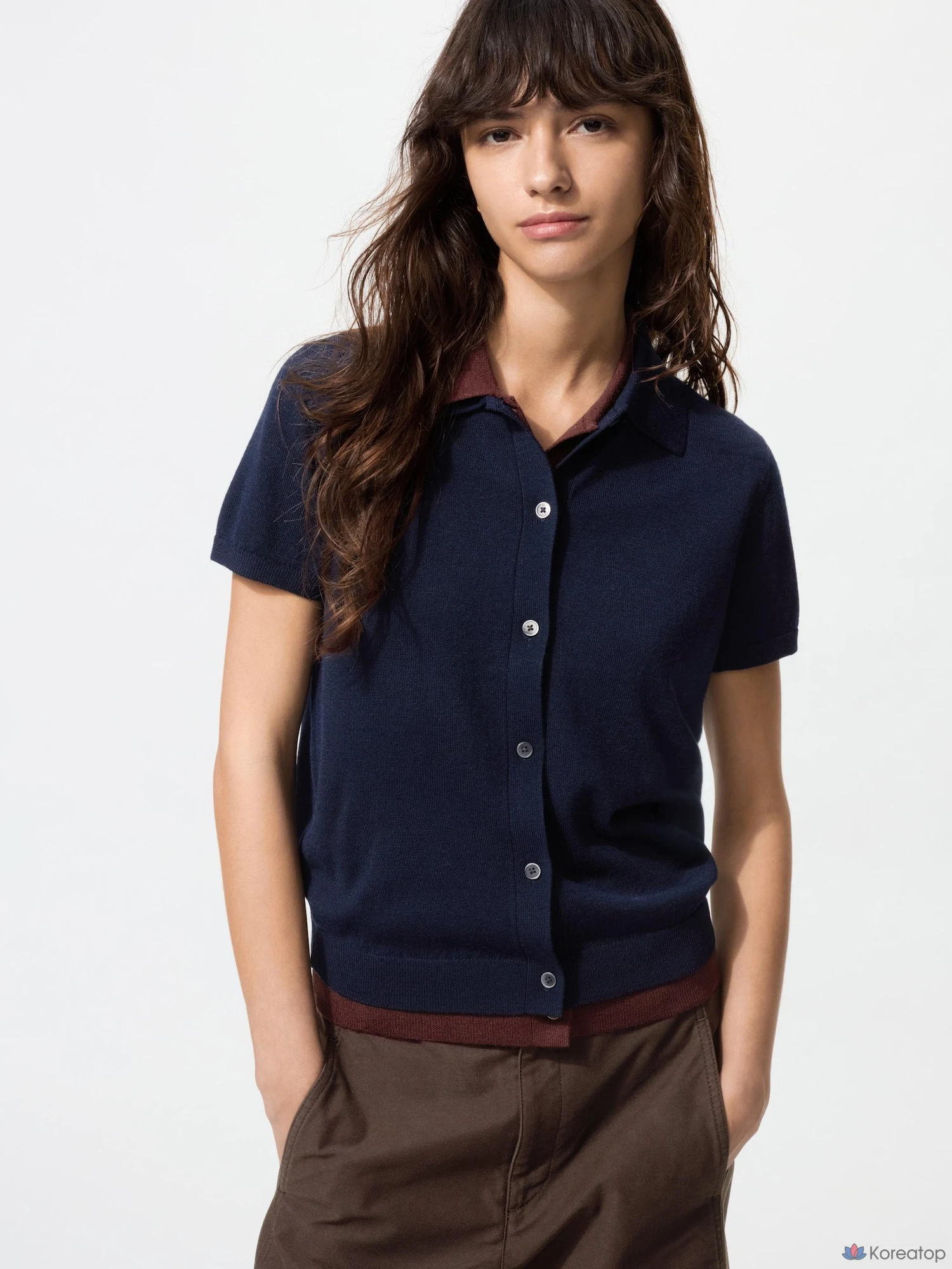 Кардиган Uniqlo Merino Blend Polo Cardigan Short Sleeve