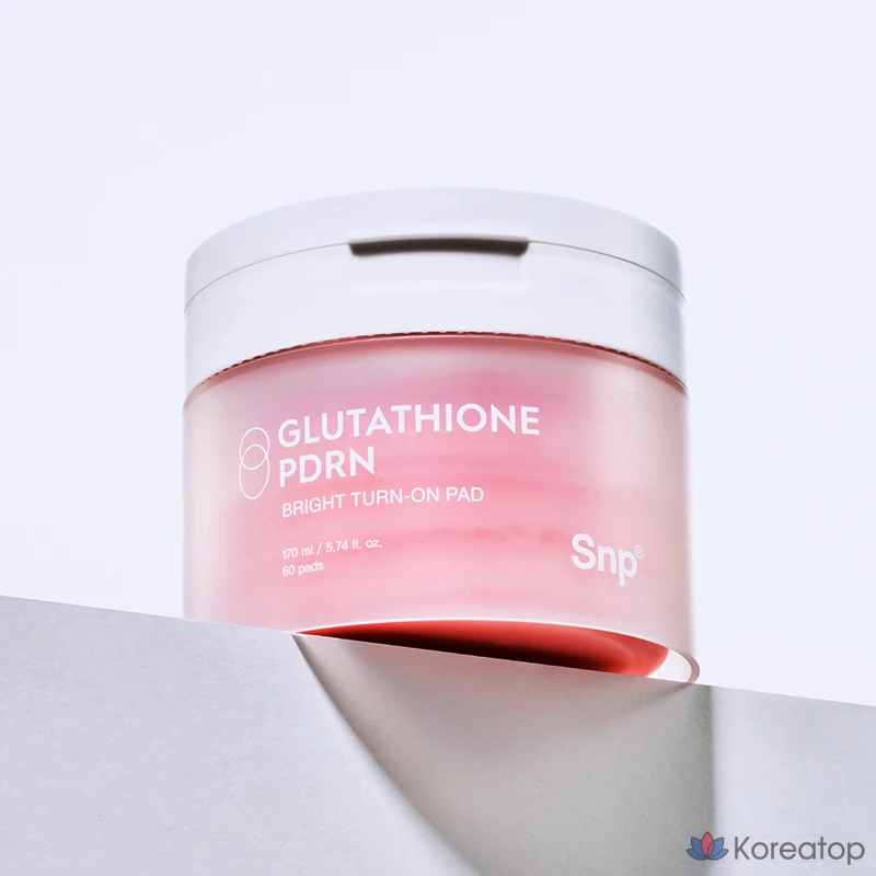 Тонизирующие подушечки для тонечного нанесения SNP PDRN с глутатионом, 170 мл, 60 листов, 1 упаковка.