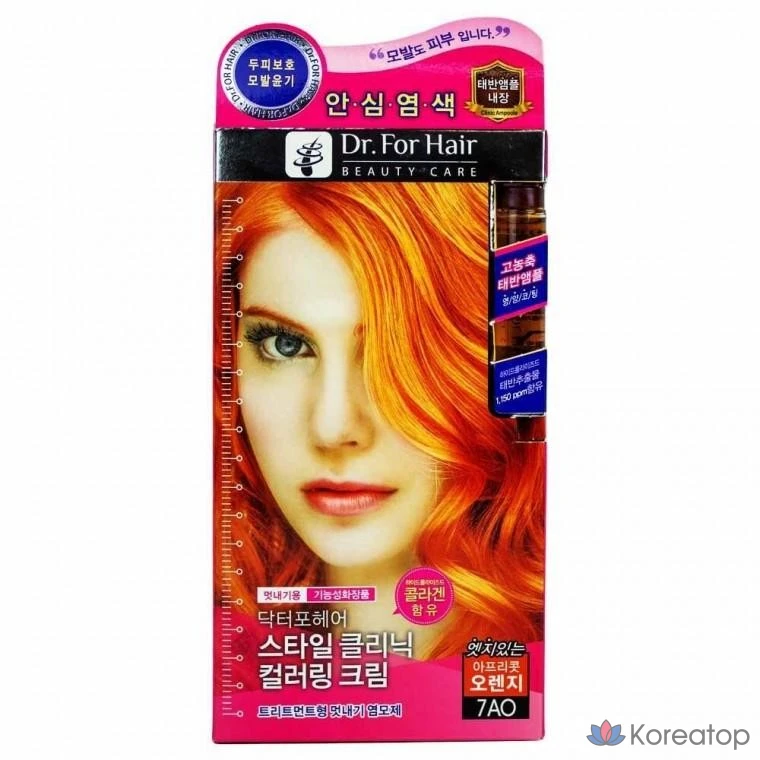 Окрашивающий крем для волос Dr. For Hair Style Clinic 7AO-Afri Cot Orange (2387), 1 шт.