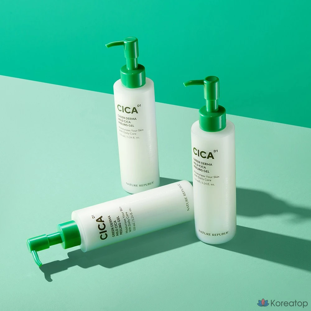 Отшелушивающий гель Nature Republic Green Derma Mild Cica, 155 г, 155 мл, 1 шт., фото 8