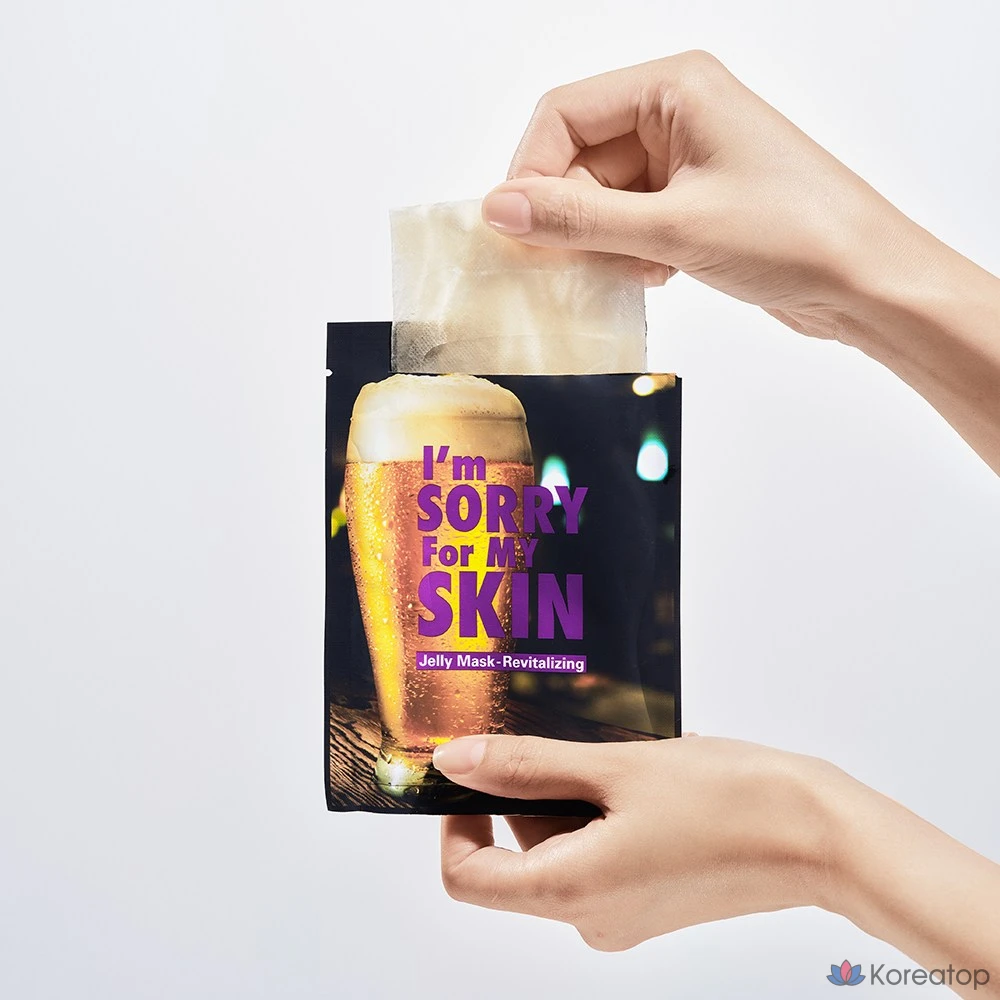 Увлажняющая гелевая маска для лица I'm Sorry for My Skin Revitalizing Rising Skin Nourishing Moisturizing Jelly Mask, 20 листов, упаковка из 2 пачек по 10 листов., фото 4