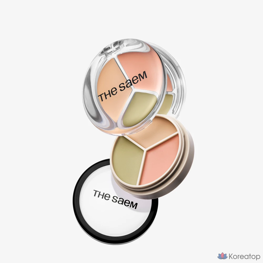 Консилер The Saem Cover Perfection Triple Pot Concealer Glow, оттенок 20N, 6 г, 1 шт., фото 9