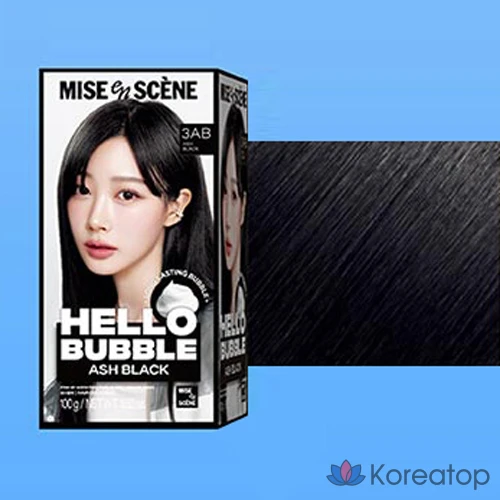 Краска для волос Mise en Scene Hello Bubble, оттенок 3AB пепельно-черный, 1 шт., фото 3