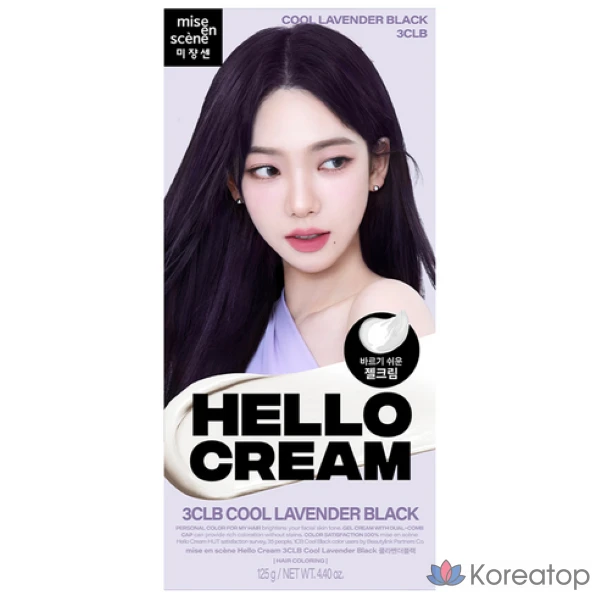 Краска для волос Mise en Scene Hello Cream 3CLB Cool Lavender Black, 1 шт.