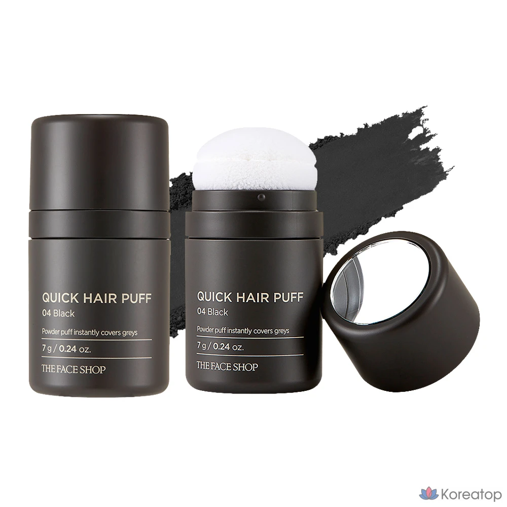 Пуховка для волос The Face Shop Quick Hair Puff 7 г, 04, черная, 1 шт.