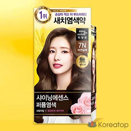 Краска для волос Mise en Scene Shining Essence, 8 г, светло-коричневый цвет, 1 шт., фото 3