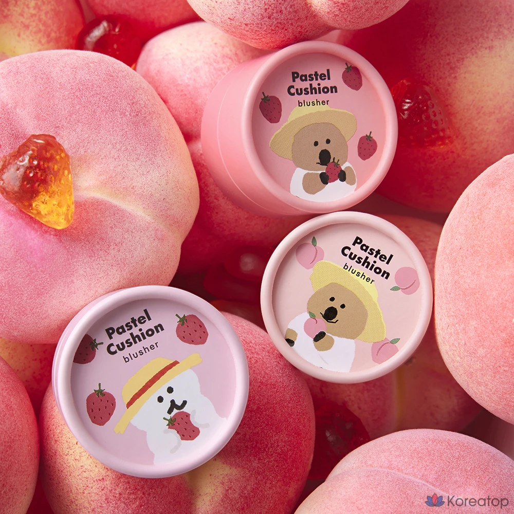 Румяна-кушон The Face Shop Pastel Cushion Blusher, 5 г, оттенок Salty Peach, 1 шт., фото 6