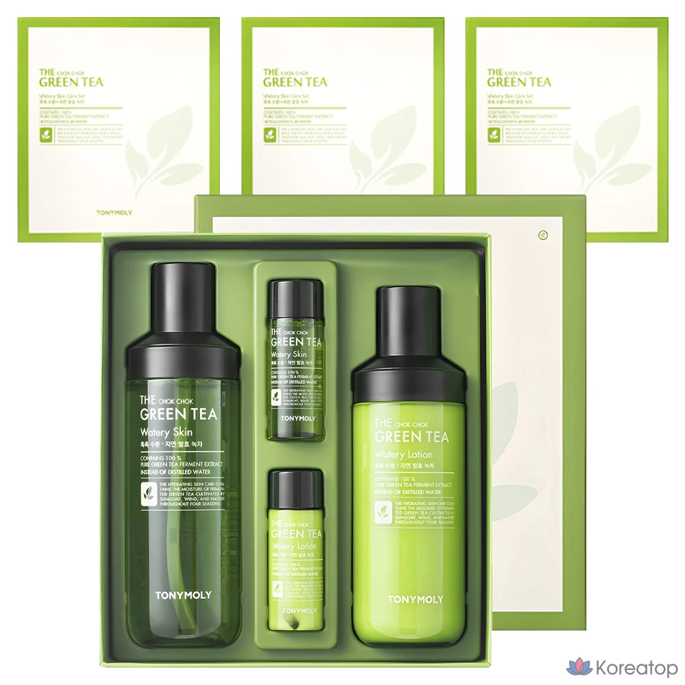 Набор увлажняющих средств Tony Moly The Chok Chok Green Tea Moisture, 2 предмета, 4 комплекта