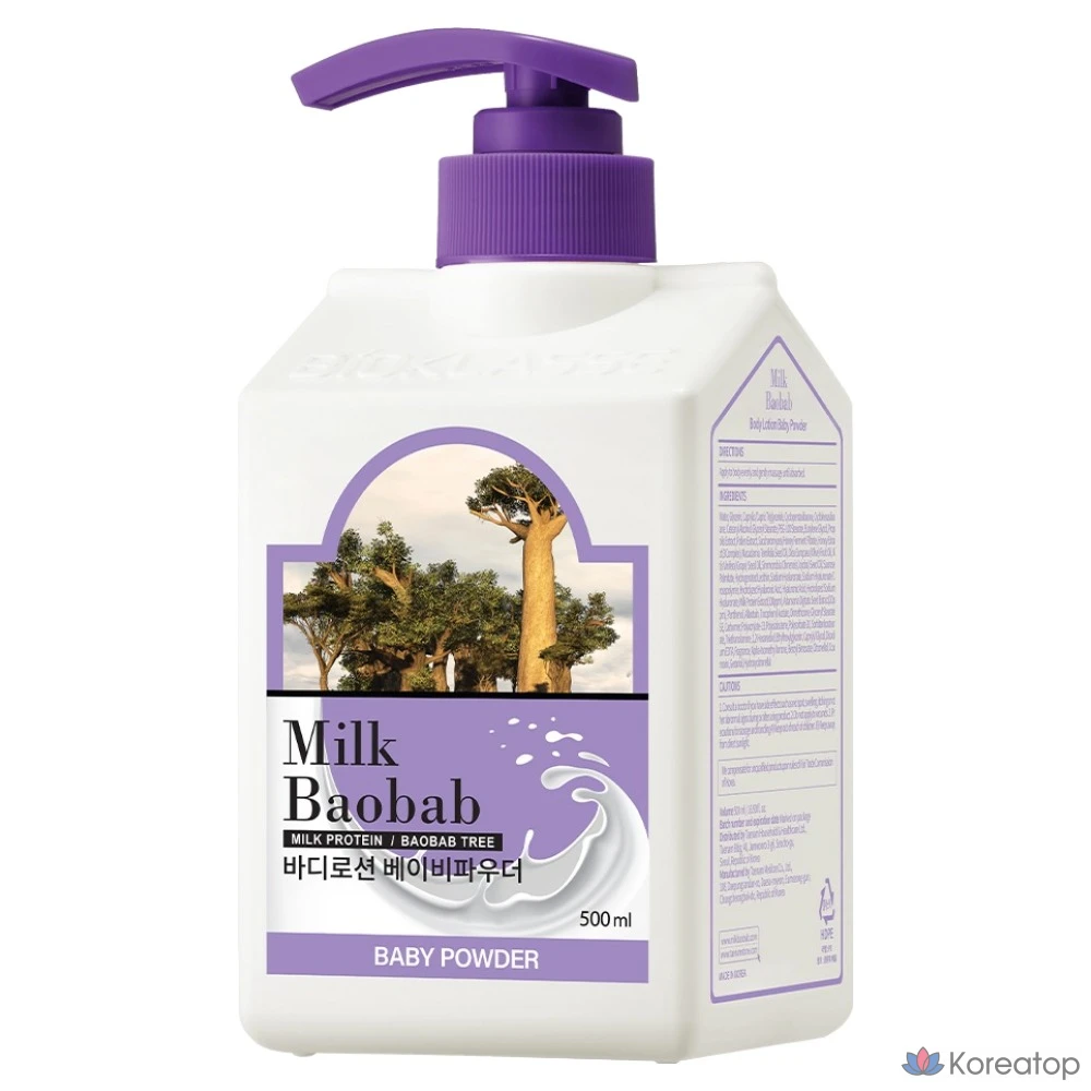 Лосьон для тела «Молоко Баобаб» с ароматом детской присыпки, 500 мл, 1 шт.