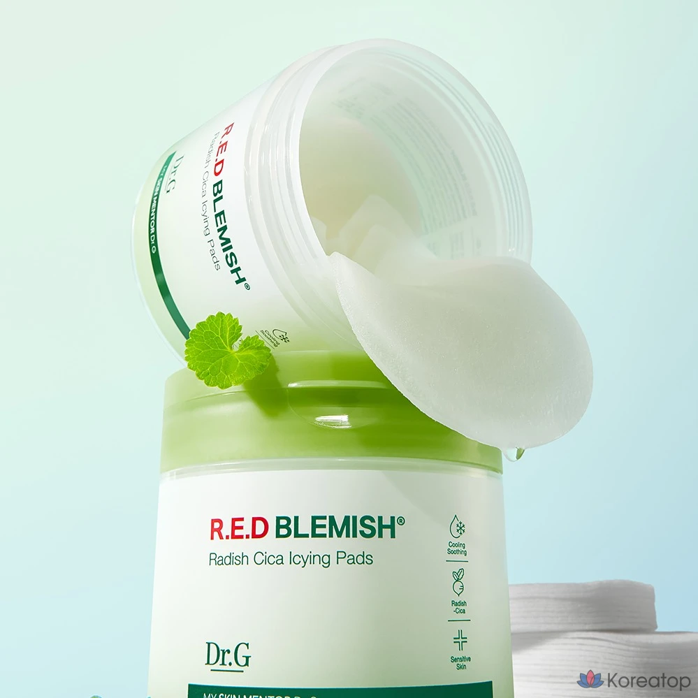 Подушечка для глаз Dr.G Red Blemish Turnip Cica Icing Pad, 190 мл, 60 листов, 1 упаковка