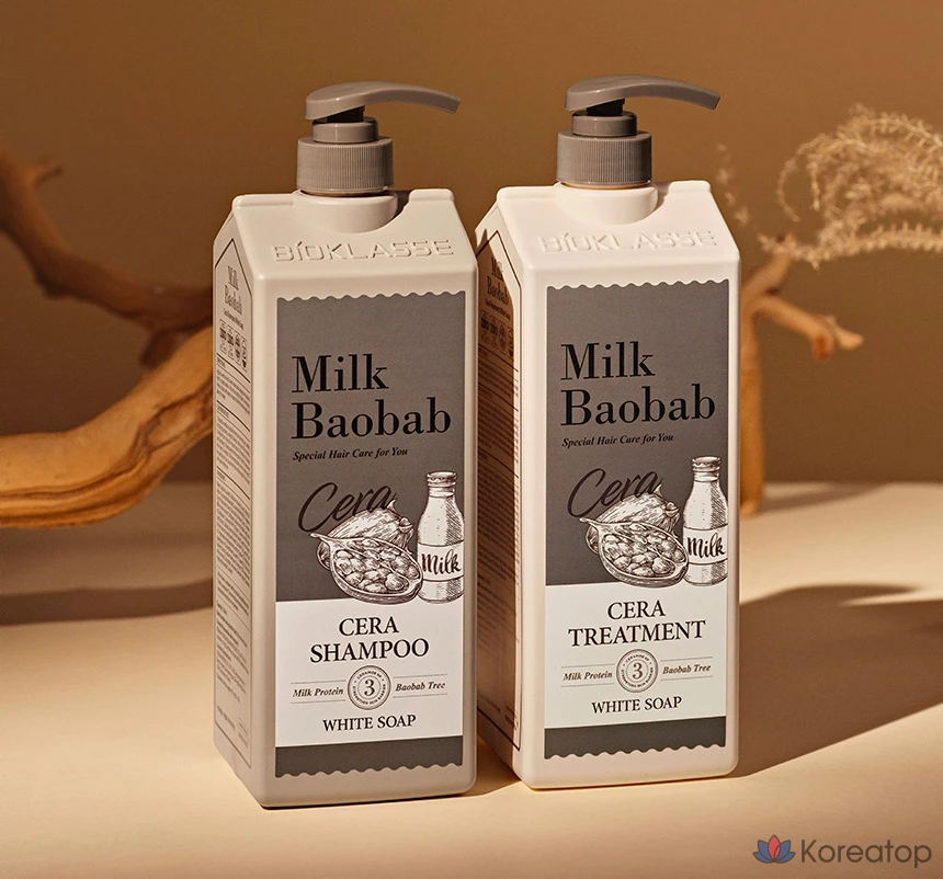 Мыло-шампунь Milk Baobab Sera белого цвета, 1,2 л, 1 шт.