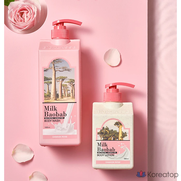 Гель для душа Milk Baobab с ароматом дамасской розы, 1 л, упаковка из 4 штук., фото 2