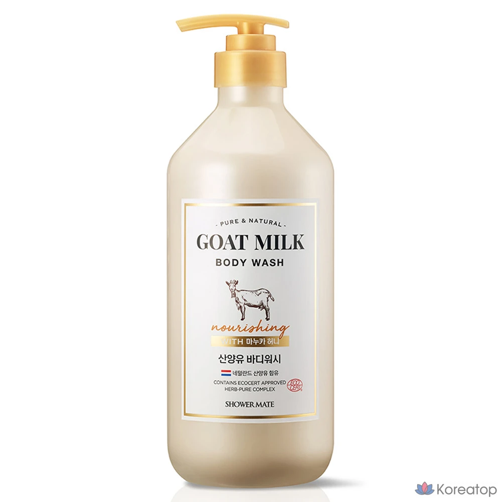 Гель для душа Shower Mate с козьим молоком и ароматом меда манука, 800 мл, 1 шт.
