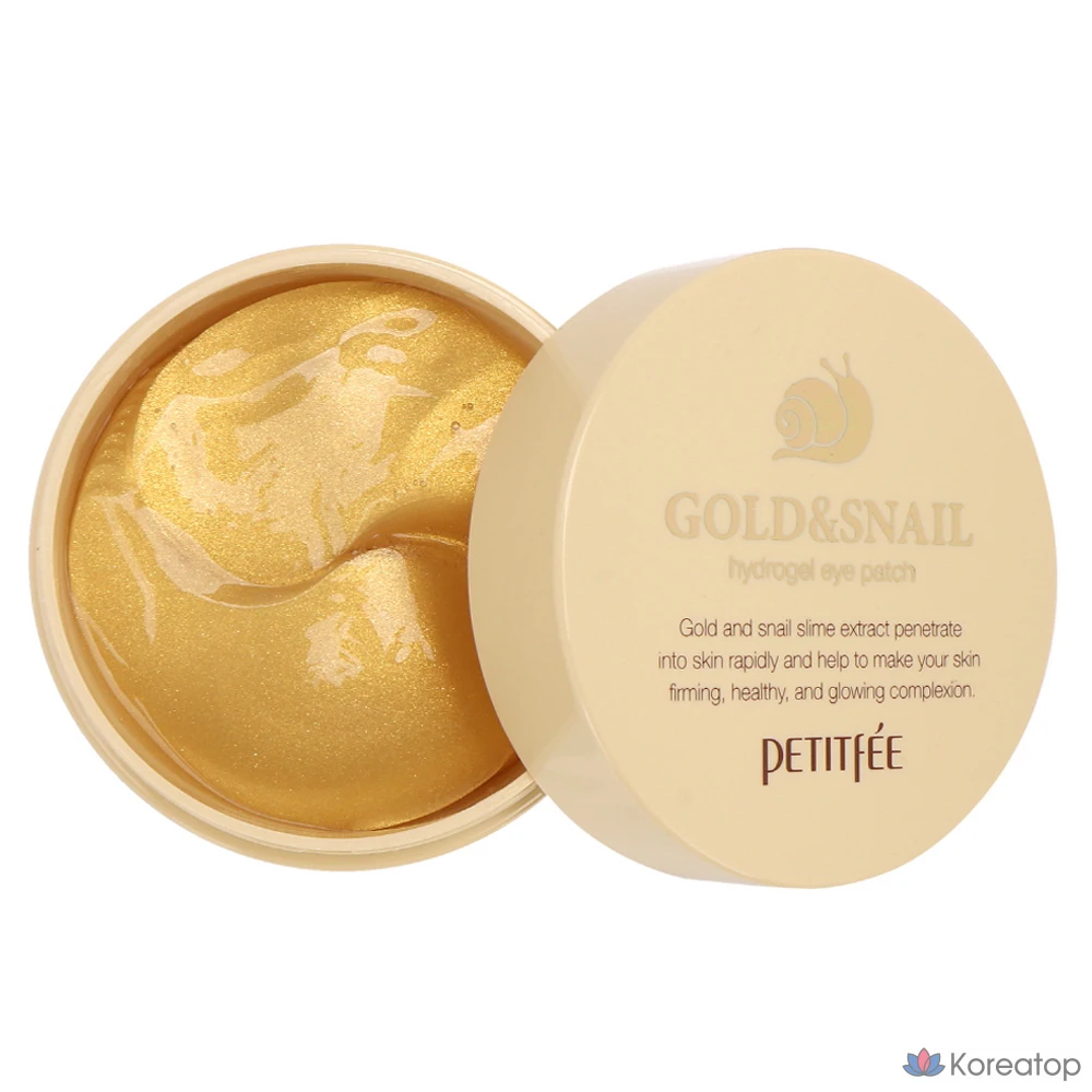 Гидрогелевые патчи для глаз Petitfee Gold &amp; Snail, 60 листов, 1 упаковка