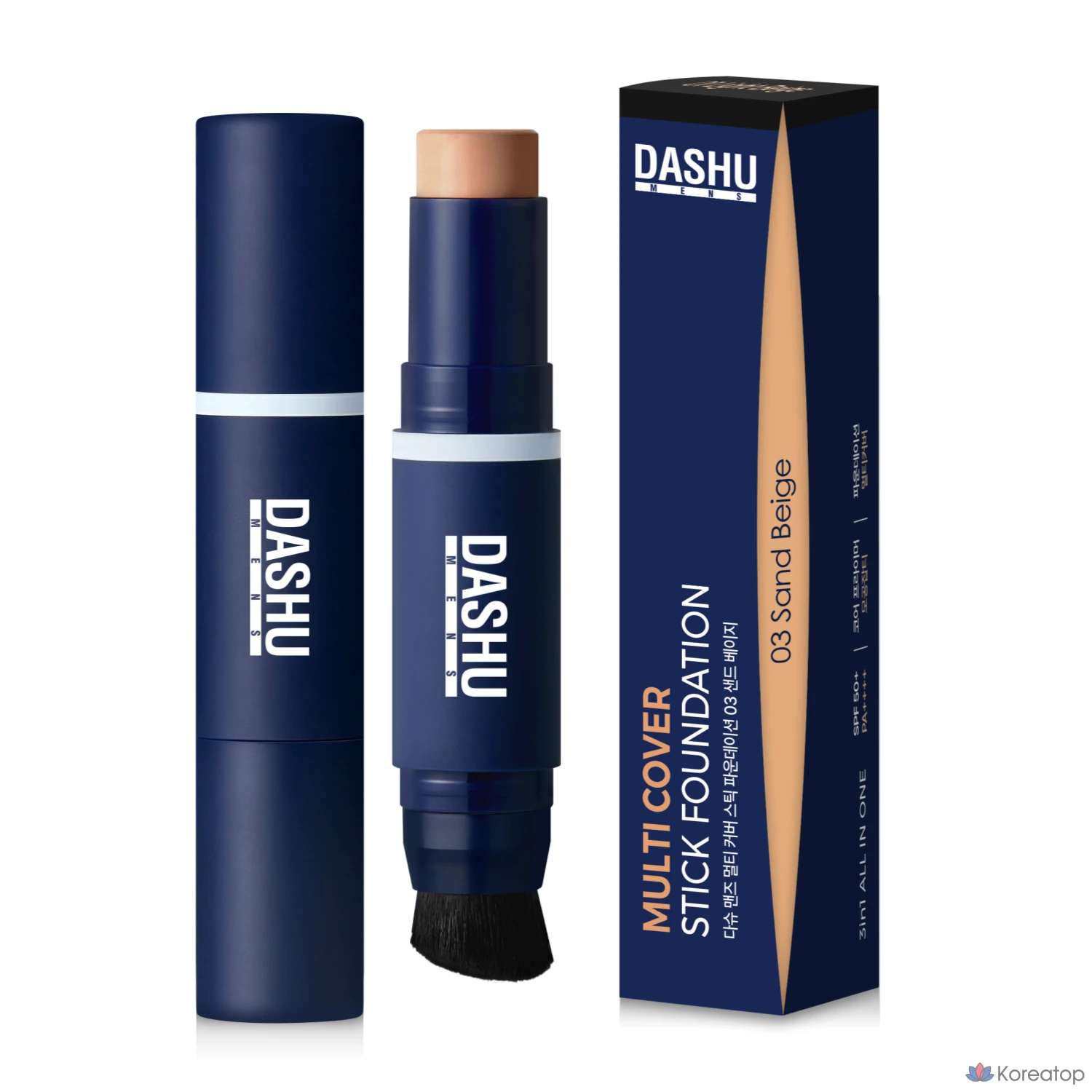 Тональный крем-стик DASHU для мужчин, 12 г, 1 шт., цвет 03, песочно-бежевый., фото 2