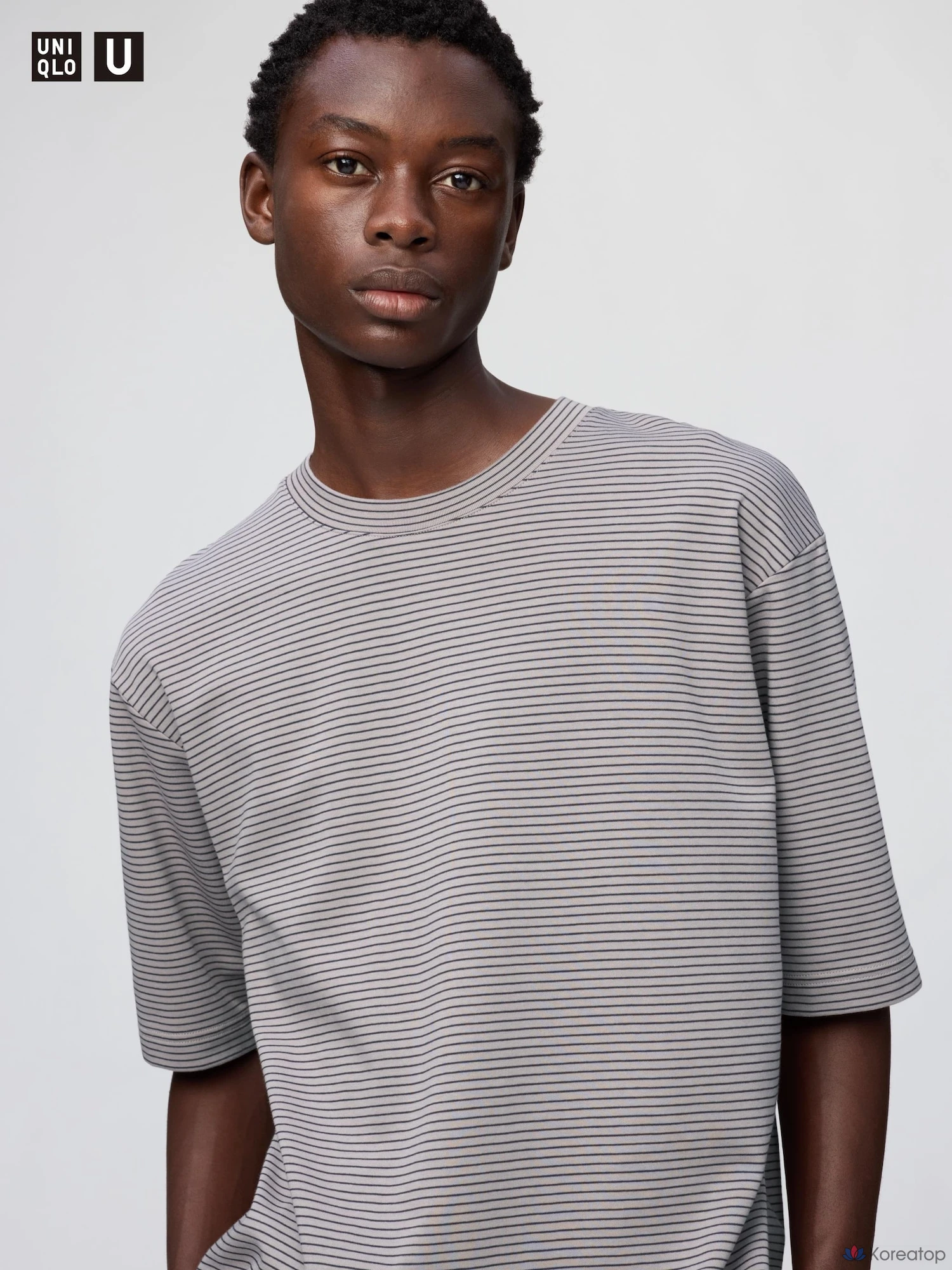 Футболка Uniqlo AIRism Cotton Oversized Stripe T-Shirt