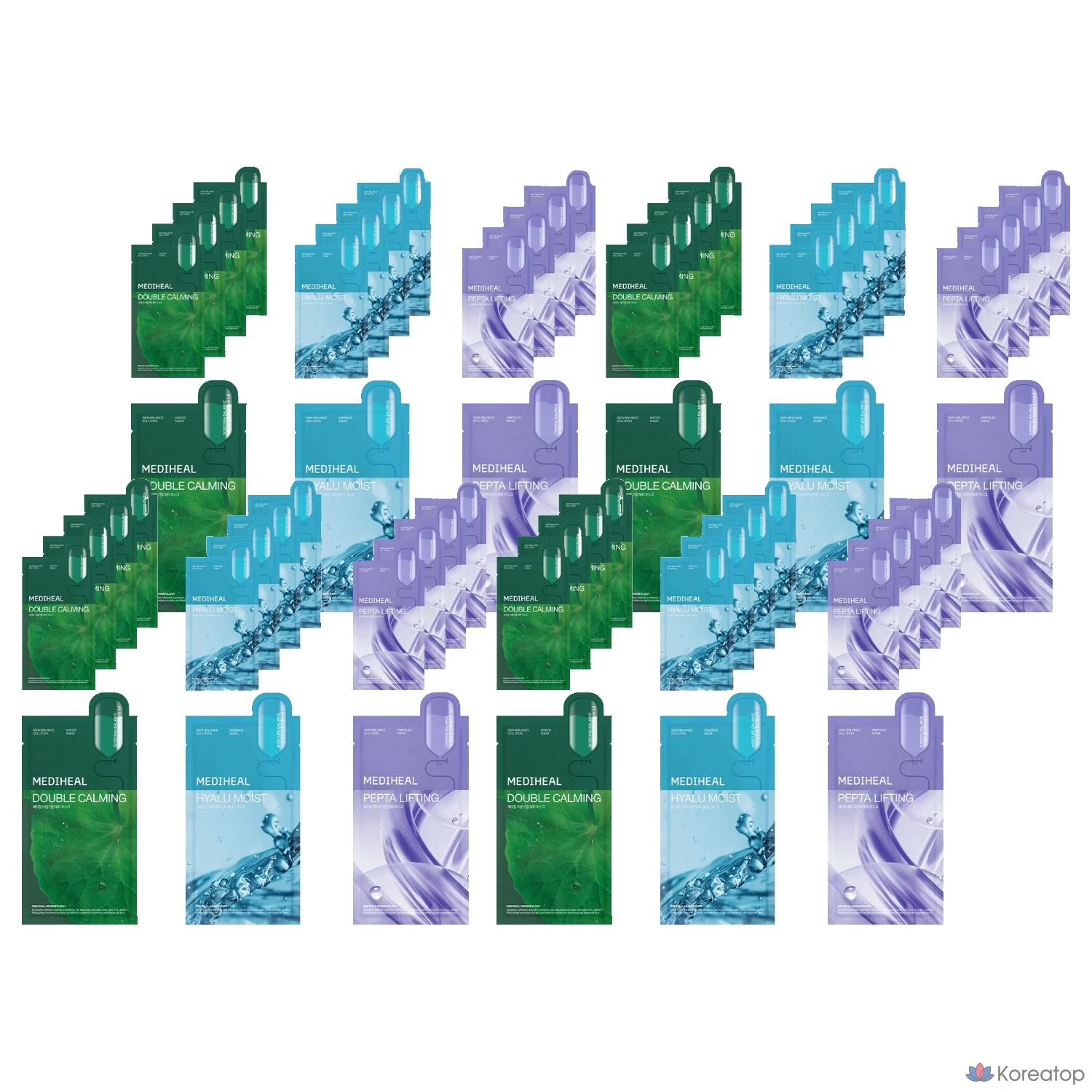 Набор из 3 масок для ежедневного использования Mediheal Daily Solution Mask Pack, 15 штук, 4 упаковки.