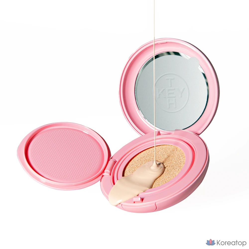 Тональный крем-кушон KEYTH Colored Pink Magnet Cushion Foundation, 2 шт., 15 г + сменный блок, 2 шт., 15 г, 3 шт., оттенок Pure Beige., фото 3