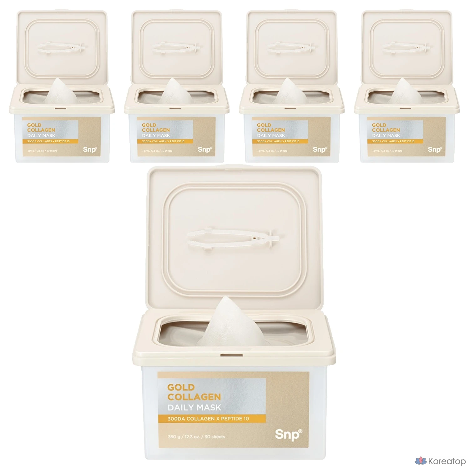 Набор из 30 масок SNP Gold Collagen Daily Extract Mask Pack, 350 г.