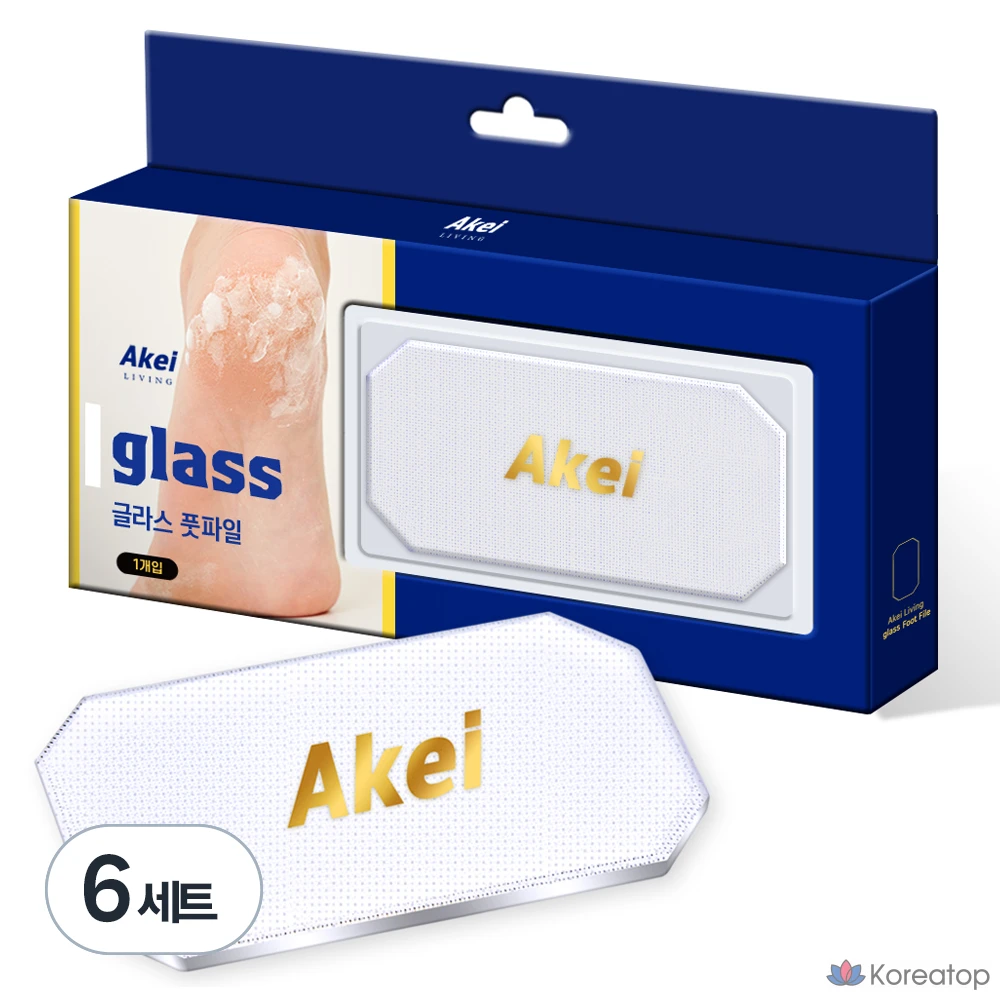 Стеклянная пилка для ног Akei Derma+ Living Glass, 1 упаковка, набор из 6 штук.