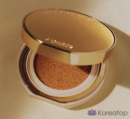 Тональный крем-кушон Noble Glow Cover Cushion Foundation 12 г, сменный блок 12 г, № 21, нейтральный цвет слоновой кости, 1 шт., фото 3