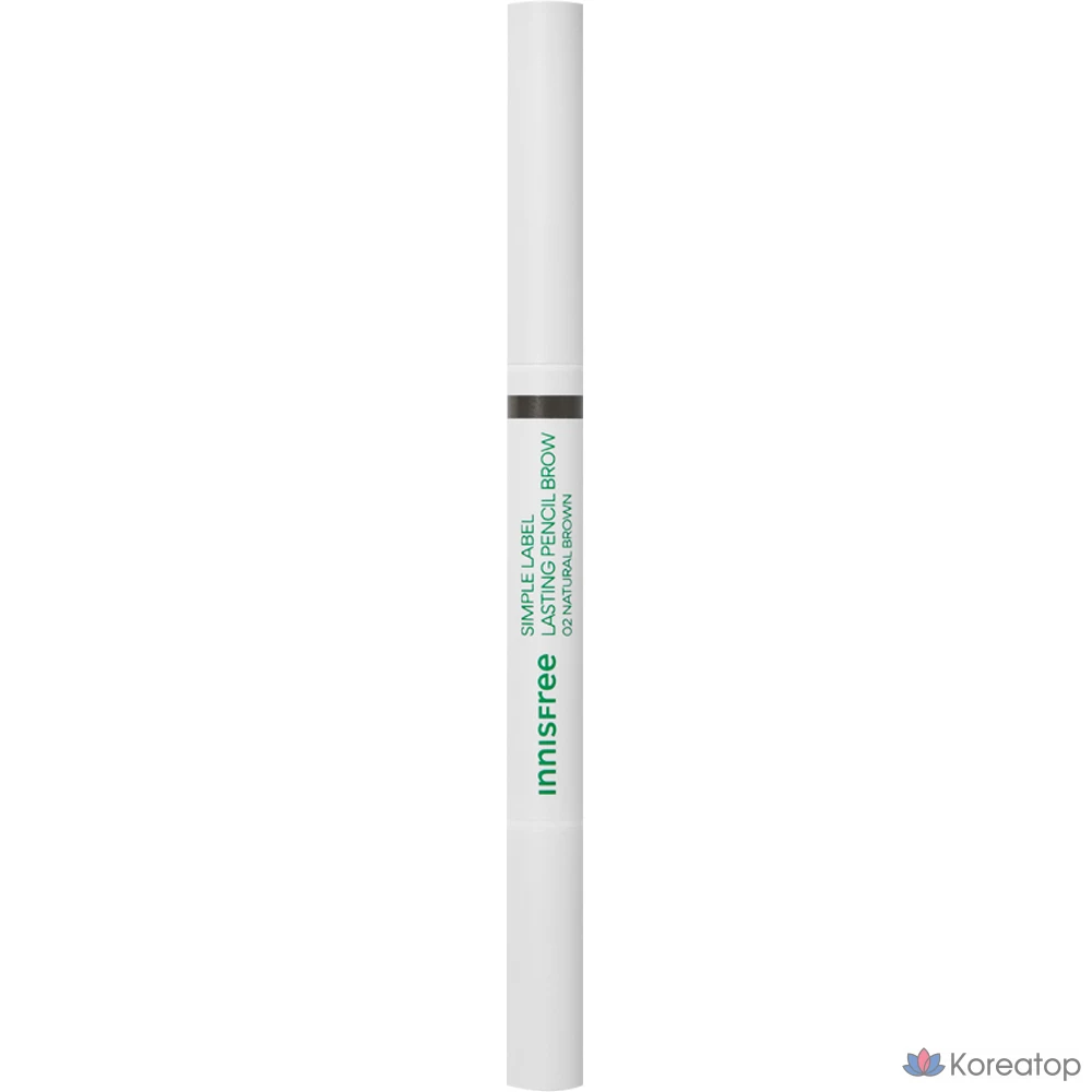 Карандаш для бровей Innisfree Simple Label Lasting Pencil Brow, 0,15 г, оттенок 02, натуральный коричневый, 1 шт.