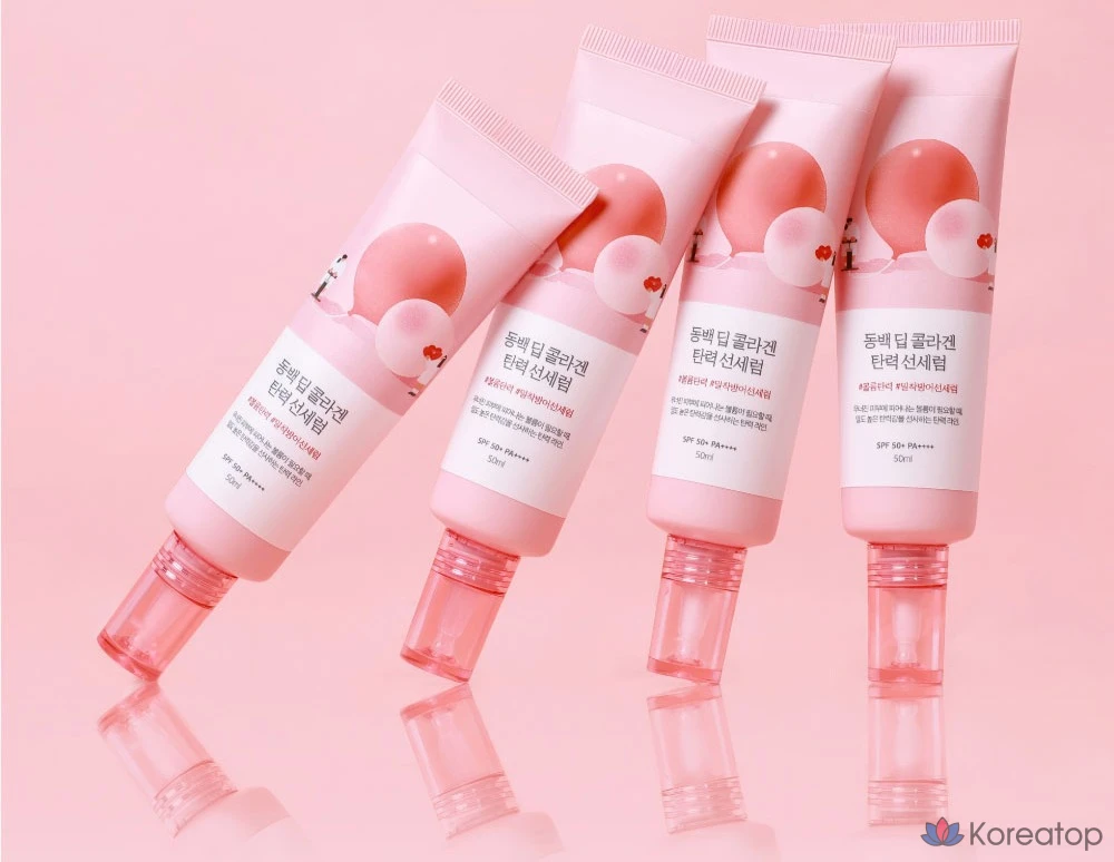 Солнцезащитная сыворотка Round Lab Camellia Deep Collagen Elasticity Sun Serum SPF50+ PA++++, 1 шт., 50 мл