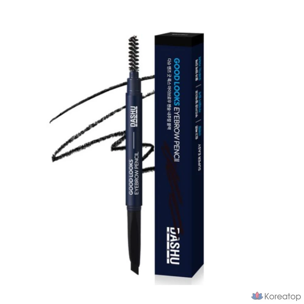 Карандаш для бровей DASHU Men's Good Looks, натуральный черный, 1 шт.