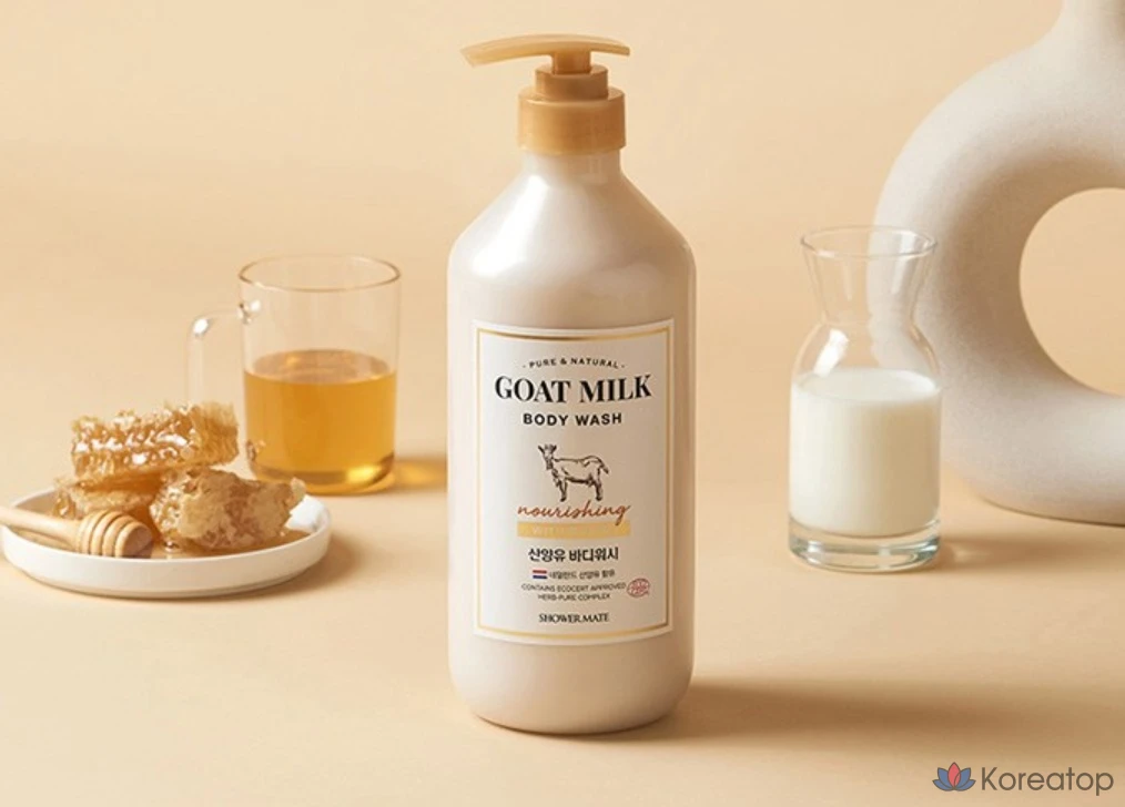 Гель для душа Shower Mate с козьим молоком и ароматом меда манука, 800 мл, 1 шт.