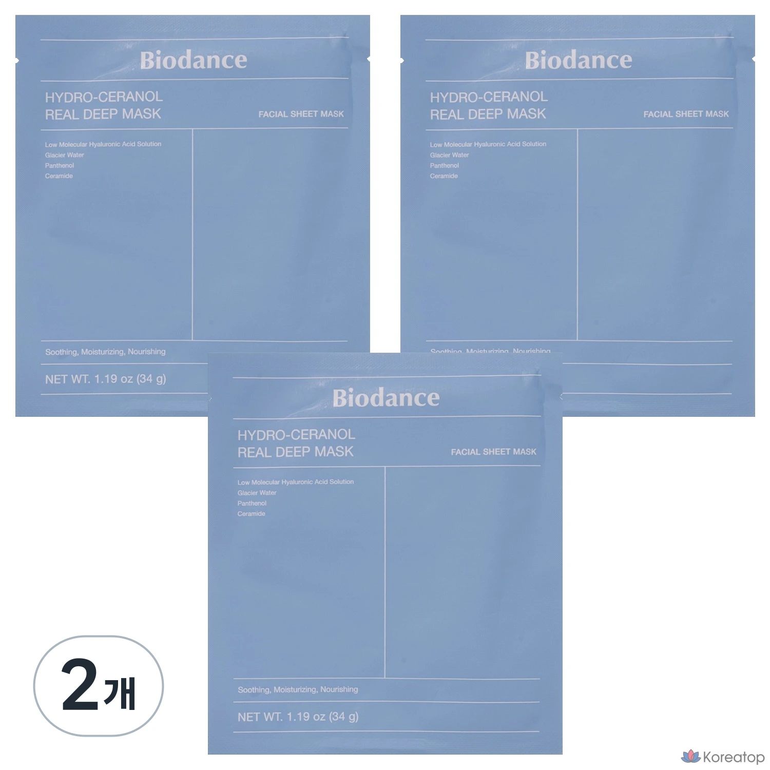 Тканевая маска для лица Biodance Hydro Cera-Nol Real Deep Mask, 6 шт.