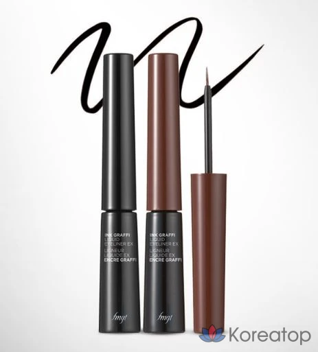 Жидкая подводка для глаз The Face Shop FMGT Inkgraphy Liquid Liner EX, 5.5g, 02 темно-коричневый, 1 шт., фото 2