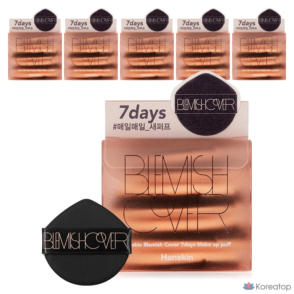 Набор тональных кремов HANSKIN Blemish Cover 7days Puff, 7 шт., разные цвета, 6 комплектов.