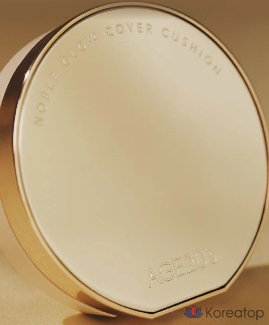 Тональный крем-кушон Noble Glow Cover Cushion Foundation 12 г, сменный блок 12 г, № 21, нейтральный цвет слоновой кости, 1 шт., фото 4