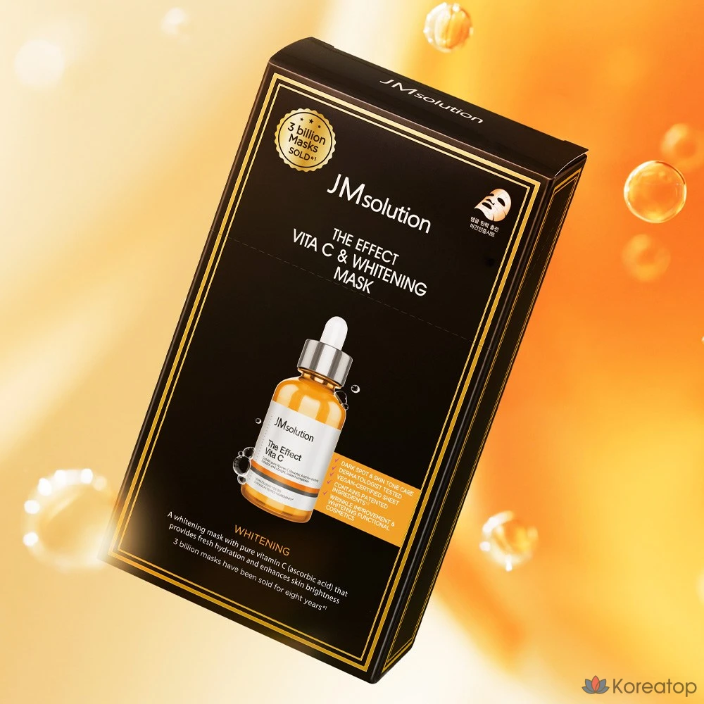 JM Solution The Effect Vita C & Whitening Mask Sheet Pack, Brightening Skin Toner, Bpose Blemishment, 5 Pack, 10 Pack, фото 4