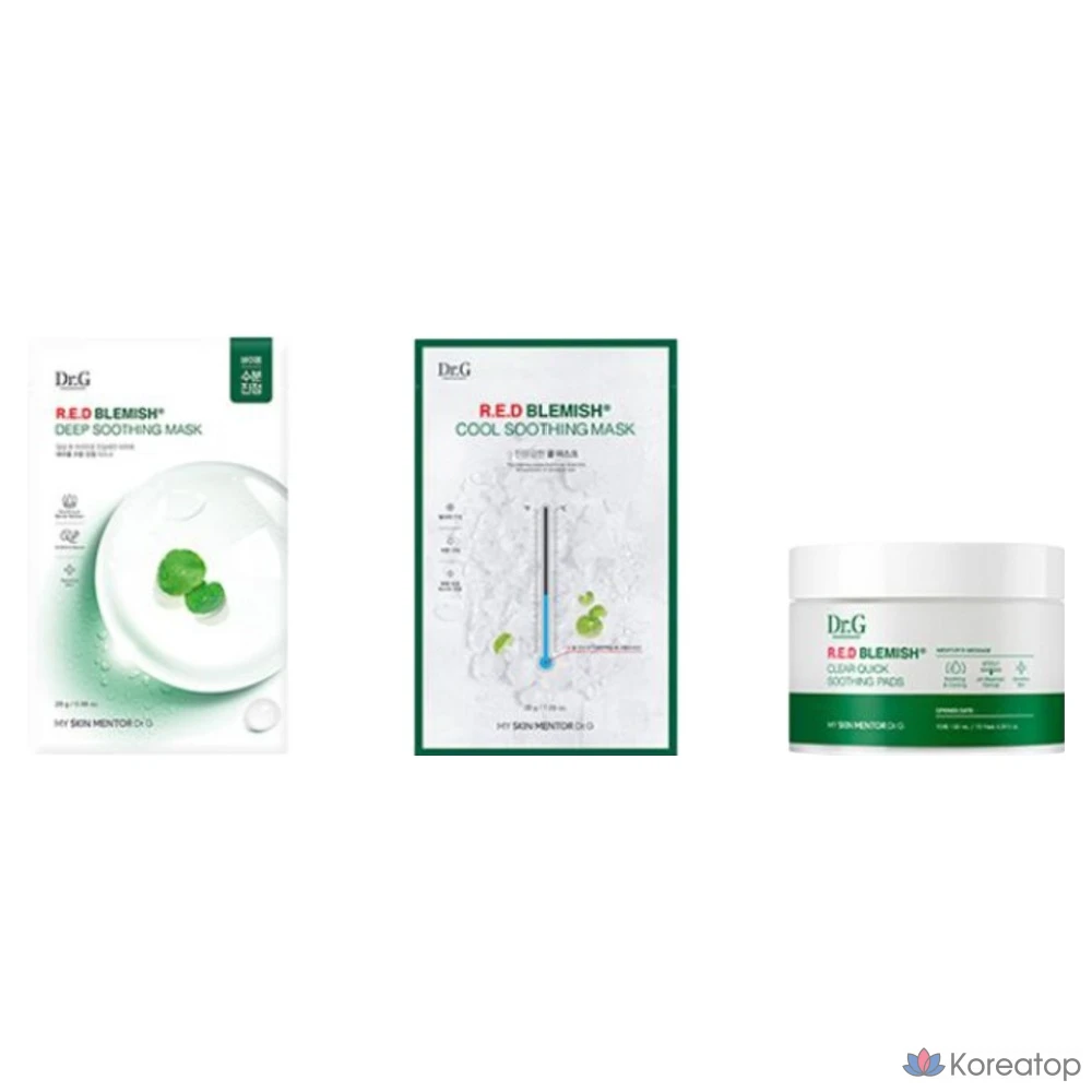 Успокаивающая маска Dr.G от красных прыщей, 280 г, 10 шт., 1 упаковка, фото 9