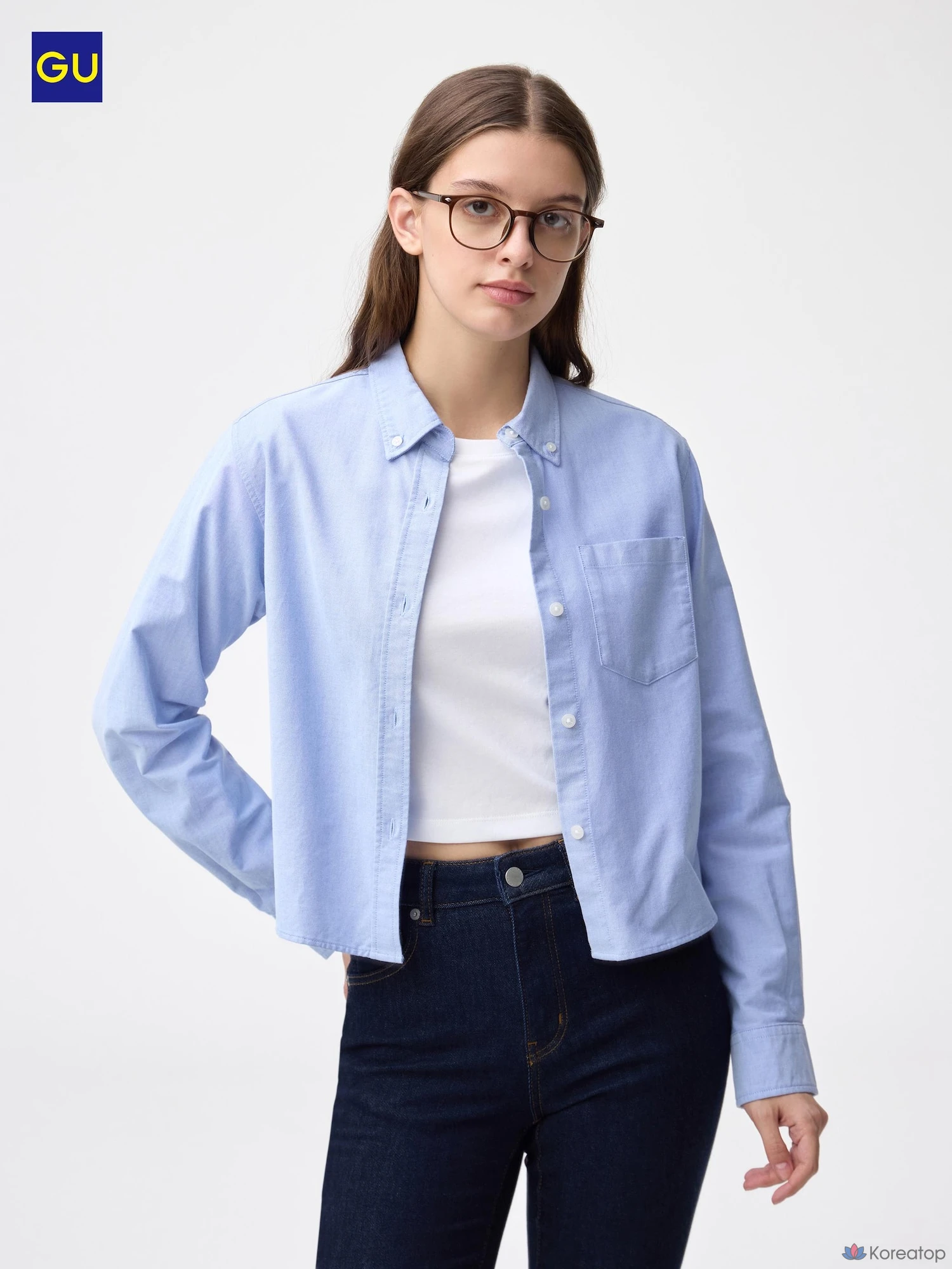 Рубашка Uniqlo GU Oxford Short Sleeve Shirt