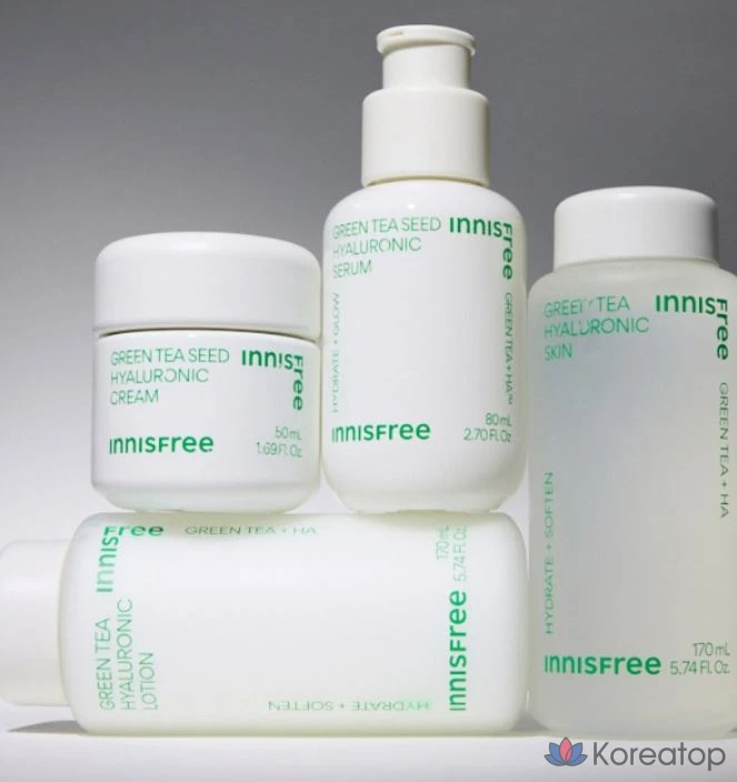 Увлажняющий крем Innisfree с экстрактом зеленого чая и гиалуроновой кислотой, 50 мл, 1 шт.