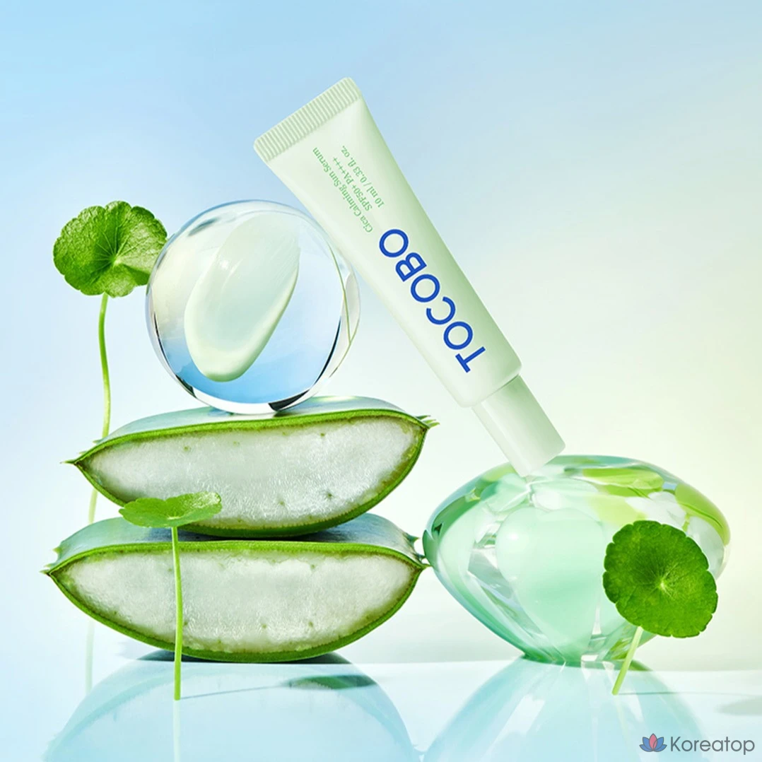 Набор из 2 успокаивающих солнцезащитных средств Tokobo Bio Watery Sunscreen 50 мл и Cica Calming Sun Serum 10 мл, SPF50+ PA++++., фото 9